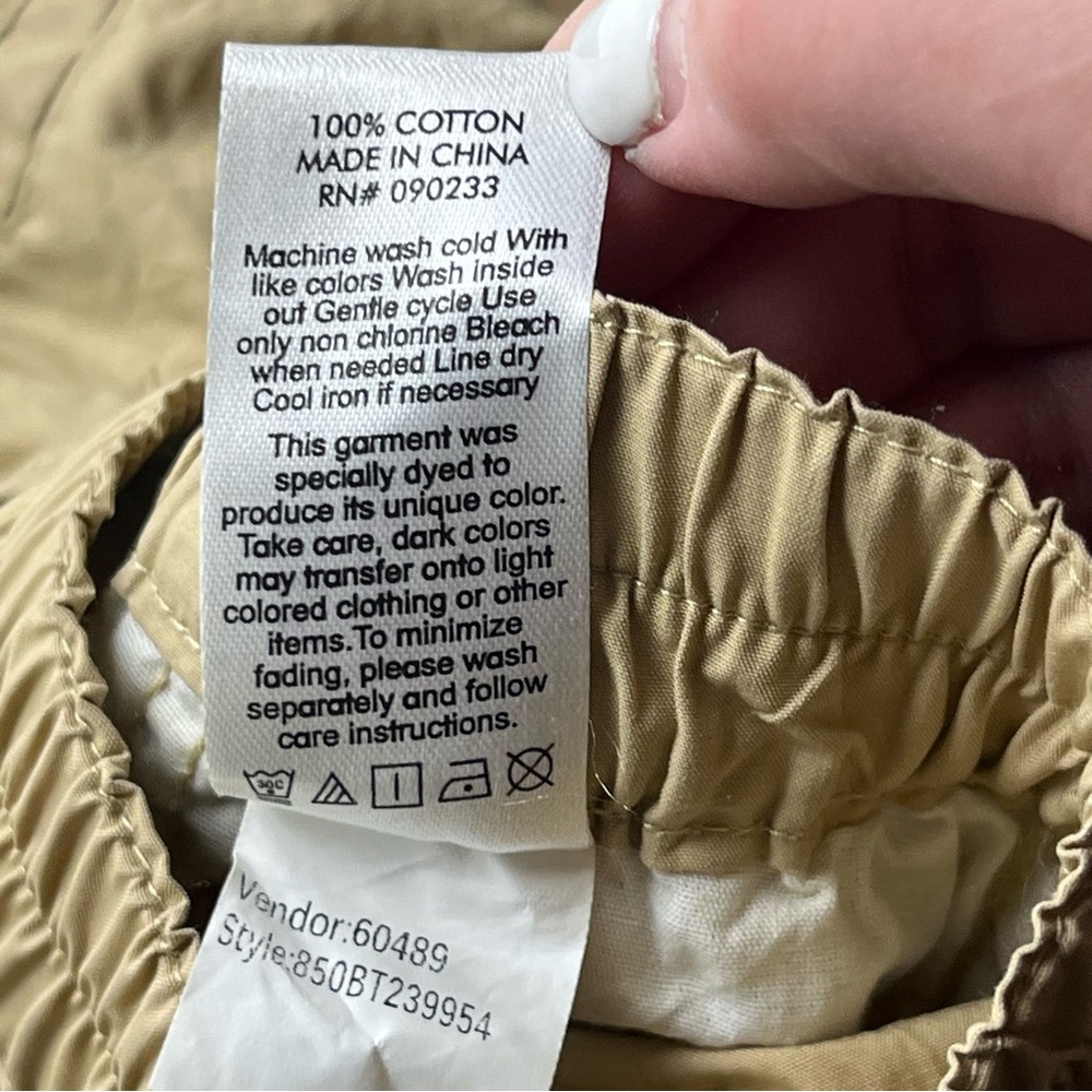 Pacsun Low Rise Puddle Khaki Tan Womens Size Medium Pant Cargo Relaxed NEW - Picture 6 of 15